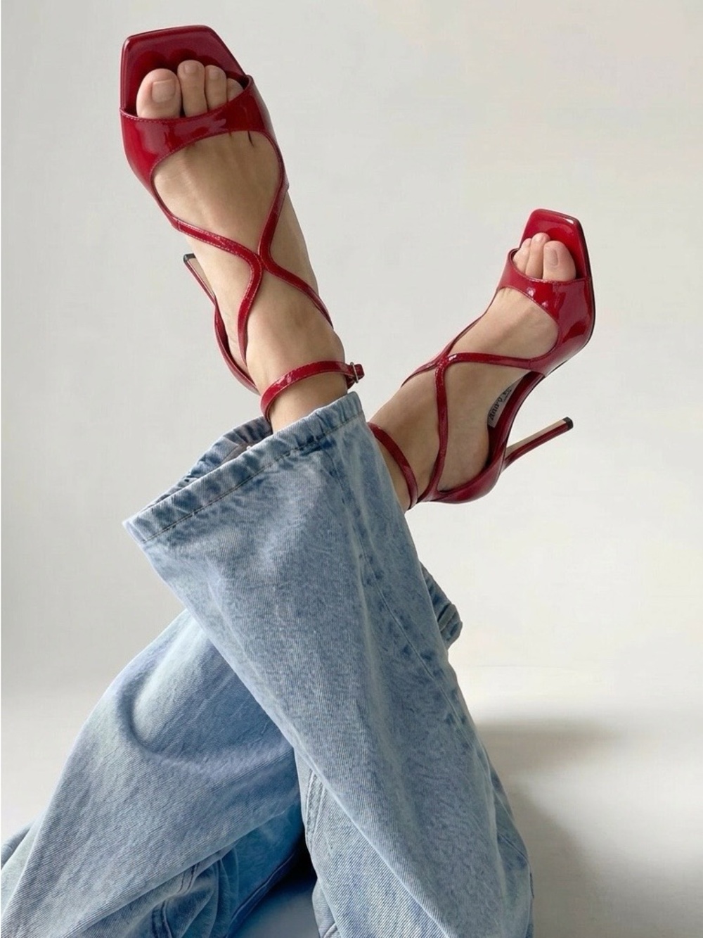 Jimmy Choo Red Patent Leather Strappy Stiletto Sandals new in box - Picture 5 of 5
